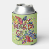 Mardi Gras farbenfrohe Federn Bereit für Ihr Party Dosenkühler (Kanne Vorderseite)