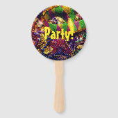 Mardi Gras farbenfrohe Gastgeschenk Hand Fan Fächer (Rückseite)