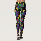 Mardi Gras farbenfrohe Karnevalsmuster Leggings (Rückseite)