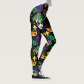 Mardi Gras farbenfrohe Karnevalsmuster Leggings (Rechts)