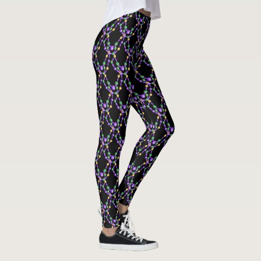 Mardi Gras farbenfrohe Perlen Leggings (Rechts)