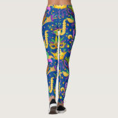 Mardi gras farbige D Blue Leggings (Rückseite)