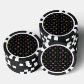 Mardi Gras farbige Lilie Dunkel Vertikal Pokerchips (Stapel)