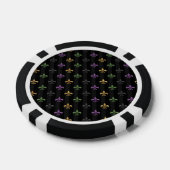 Mardi Gras farbige Lilie Dunkel Vertikal Pokerchips (Einzeln)