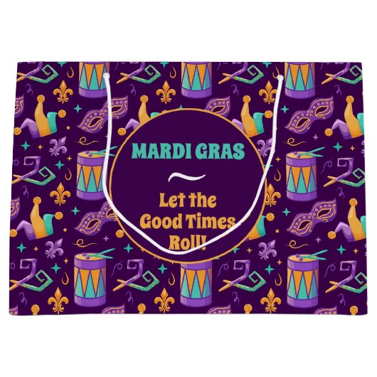 Mardi Gras Fat Dienstag Karneval Große Geschenktüte (Vorderseite)