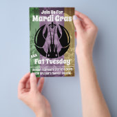 Mardi Gras Fat Dienstag Lila Goldfisch Flyer (Handgriff)