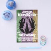 Mardi Gras Fat Dienstag Lila Goldfisch Flyer (Einzeln)