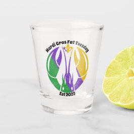 Mardi Gras Fat Dienstag Lila Goldfisch Schnapsglas