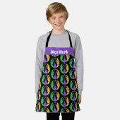 Mardi Gras Fat Dienstag Lila Goldfisch Schürze (Getragen)