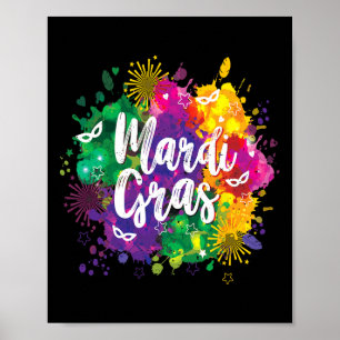 Mardi Gras Fat Dienstag New Orleans Festival Moon  Poster
