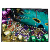 Mardi Gras Feather Mask Gastgeschenk Gift Bags Große Geschenktüte (Rückseite)