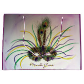 Mardi Gras Feather Mask Gastgeschenk Gift Bags Große Geschenktüte (Vorderseite)