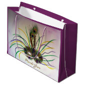 Mardi Gras Feather Mask Gastgeschenk Gift Bags Große Geschenktüte (Vorderseite Schrägansicht)