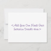 Mardi Gras Feather Mask oder Einladungen (Rückseite)