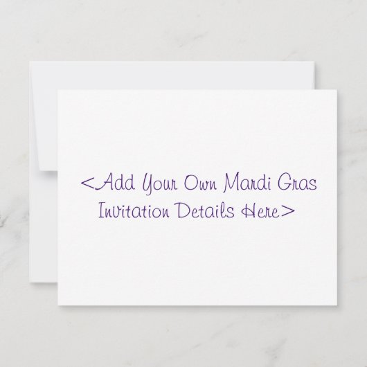 Mardi Gras Feather Mask oder Einladungen (Rückseite)