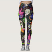 Mardi Gras Feather maskiert weibliche Leggings (Vorderseite)
