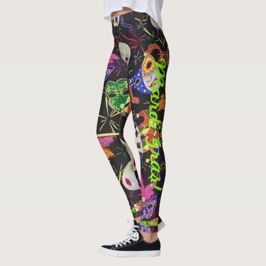 Mardi Gras Feather maskiert weibliche Leggings (Links)