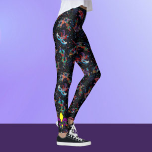 Mardi Gras Feather maskiert weibliche Leggings