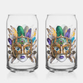 Mardi Gras Feather und Metallmaske Dosenglas (Vorderseite)