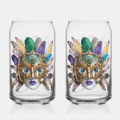 Mardi Gras Feather und Metallmaske Dosenglas (Rückseite)