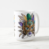 Mardi Gras Feather und Metallmaske Kaffeetasse (VorderseiteRechts)