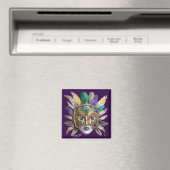 Mardi Gras Feather und Metallmaske Magnet (In Situ (Geschirrspüler))