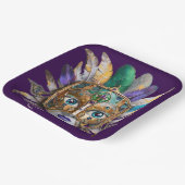 Mardi Gras Feather und Metallmaske Pappteller (Gewinkelt)