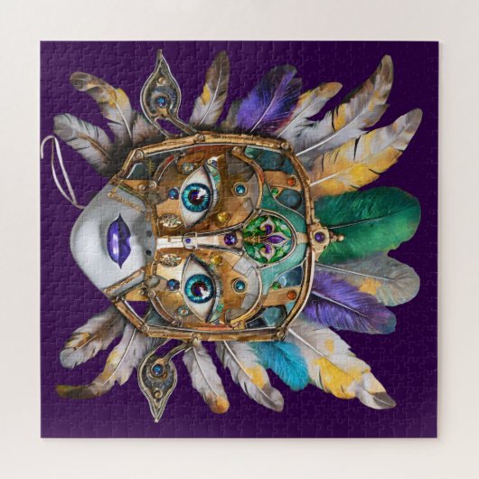 Mardi Gras Feather und Metallmaske Puzzle (Horizontal)