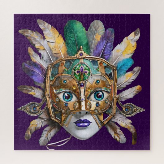 Mardi Gras Feather und Metallmaske Puzzle (Vertikal)