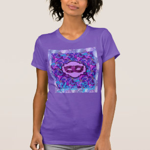 Mardi Gras Feathers Maske Blau & Lila Frauen T-Shirt