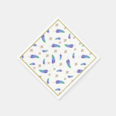 Mardi Gras Feathers und Lilie Pattern Serviette (Ecke)