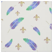 Mardi Gras Feathers und Lilie Pattern Stoff (Muster)