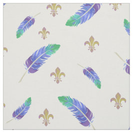 Mardi Gras Feathers und Lilie Pattern Stoff