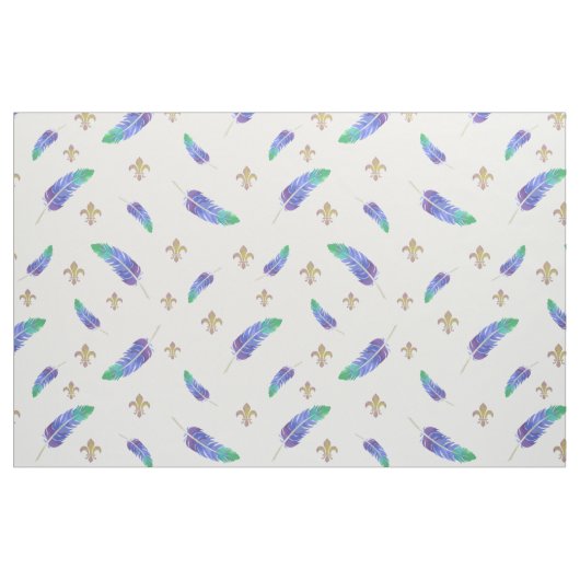 Mardi Gras Feathers und Lilie Pattern Stoff (Fat Quarter (45,7 x 55,9 cm))