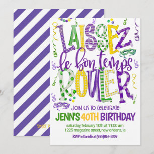 Mardi Gras Feier Einladung