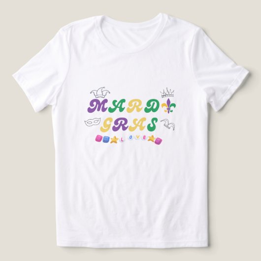 Mardi Gras Feier Liebe Tri-Blend Shirt (Design Vorderseite)