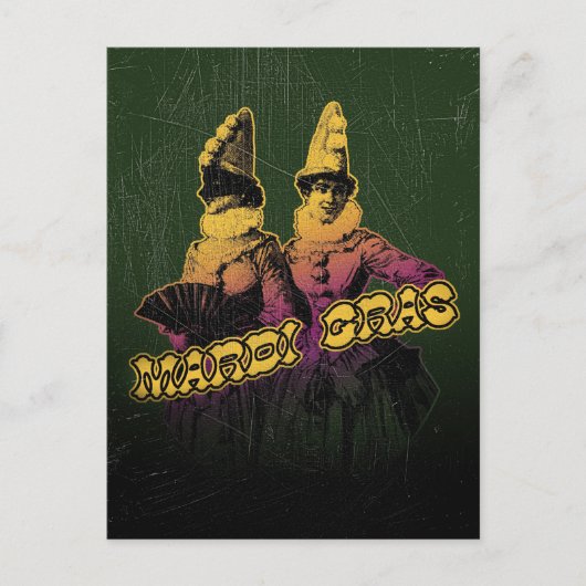 Mardi Gras-Feiernde Postkarte (Vorderseite)