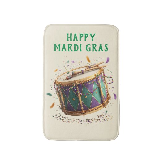 Mardi Gras Festive Drum Badematte (Vorderseite Vertikal)