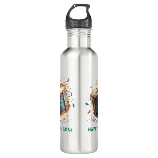 Mardi Gras Festive Drum Edelstahlflasche (Vorderseite)