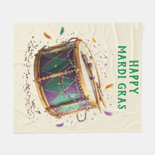 Mardi Gras Festive Drum Fleecedecke (Vorderseite (Horizontal))