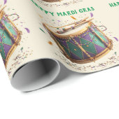 Mardi Gras Festive Drum Geschenkpapier (Rolleneckpunkt)