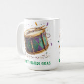Mardi Gras Festive Drum Kaffeetasse (Vorderseite Links)