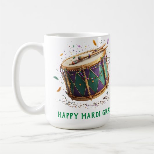 Mardi Gras Festive Drum Kaffeetasse (Links)