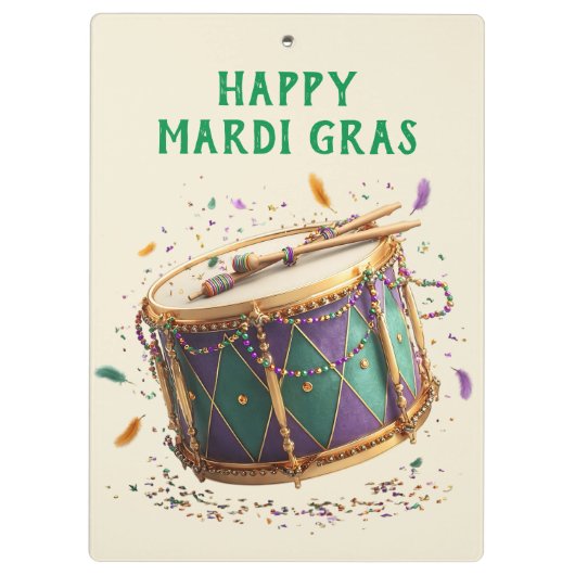 Mardi Gras Festive Drum Klemmbrett (Rückseite)