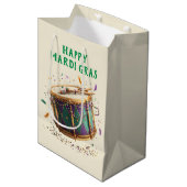 Mardi Gras Festive Drum Mittlere Geschenktüte (Vorderseite Schrägansicht)