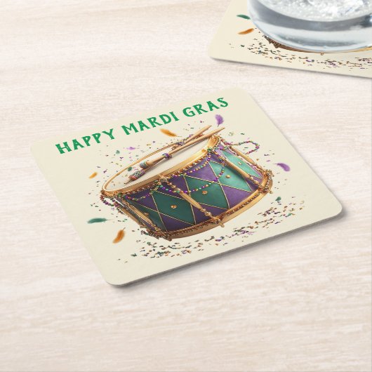 Mardi Gras Festive Drum Rechteckiger Pappuntersetzer (angewinkelt)