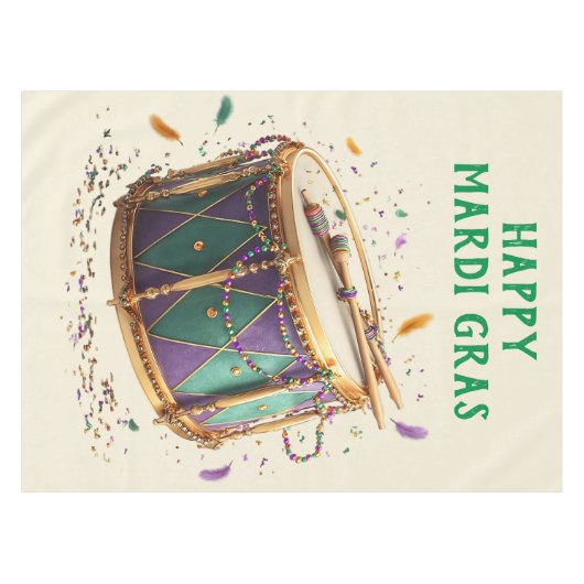 Mardi Gras Festive Drum Tischdecke (Vorderseite (Horizontal))