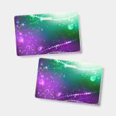 Mardi Gras Festive Purple Background Ausweis (Vorder- & Rückseite)