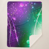 Mardi Gras Festive Purple Background Sherpadecke (Vorderseite)