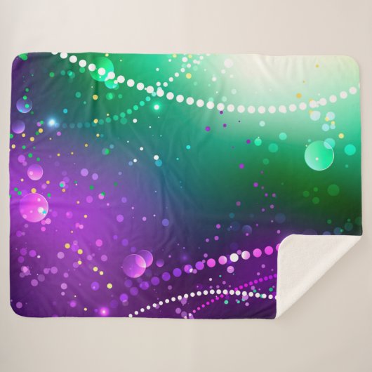 Mardi Gras Festive Purple Background Sherpadecke (Vorderseite (Horizontal))
